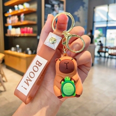 Móc capy ôm rùa - dây dài 11cm mô hình cao 6cm - nặng : 50gram - no box