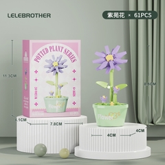 Combo 3 bộ Lắp Ghép Lego hoa cúc vạn thọ màu tím - 61 hạt - Full Box - Sku : LG-W1504-07-C - (VAT 001-C3-11) - K115-T2-S7