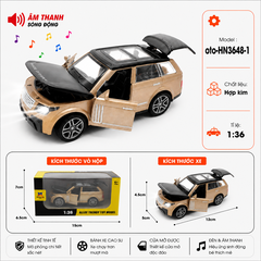 Xe thể thao nhiều kiểu dáng ( Có Đèn , Có Nhạc ) . Chất liệu hợp kim , tỉ lệ 1:36 - SKU : oto-HN3648-1 - ( VAT : 103-01-35 )