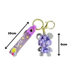 Móc khoá gấu tím - Dây móc dài : 10.5cm - Mô Hình Cao : 4cm dài 7cm - Nặng : 50gram - No Box : bọc túi OPP N3-K17-T6-S3