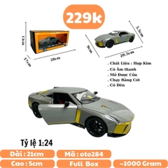 Mô Hình xe nissan xám ngọc tỉ lệ 1:24 Hợp kim có thể mở cửa - bánh sau chạy cót - Dài 20.5cm - rộng 9cm - cao 5.5cm - nặng : 1000gram - FULL BOX : box màu SKU : oto284 - N3-K8-T1-S3