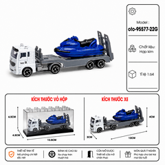 Xe chở thuyền cứu hộ , chất liệu hợp kim , có hộp meca trưng bày , tỉ lệ 1:64 - SKU : oto-95577-22G - ( VAT : 103-01-25 )
