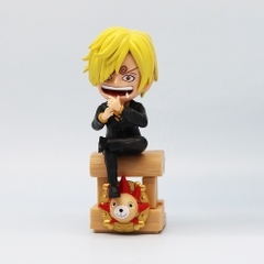 Mô Hình OnePiece Sanji Chibi Dáng ngồi - Cao 14.5cm - nặng 130gram - Phụ kiện : đế -  Figure OnePiece -  No box - N1-K28-T3-S3