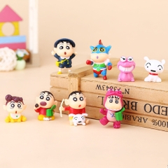 Mô hình Bộ 8 các nhân vật Shin Bút Chì - Cao 2.5 - 3.5cm - nặng 100gram - Figure Shin - No Box K33-T3-S10