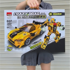 Đồ Chơi Lắp Ghép Lego Autobot Màu Vàng , 2 in 1 - 284 hạt - Full Box - Sku : LG-43-01
