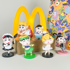 Mô Hình bộ 6 Shin bút chì cosplay gái - Cao 11cm - nặng 300gram - Figure Cậu Bé Bút Chì - bọc túi OPP - hộp màu n3-k32-t4-s1