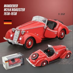Mô Hình Xe wanderer w25k roadster Đỏ tỉ lệ 1:32 Hợp kim có thể mở cửa - bánh sau chạy cót - Dài 13.5cm- rộng 5cm - cao 4.5cm - nặng : 139gram - FULL BOX : box màu SKU : oto481a - K70-T2-S2