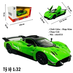 Mô Hình xe pagani tỉ lệ 1:32 Hợp kim có thể mở cửa - bánh sau chạy cót - Dài 12.5cm - rộng 5.8cm - cao 3.6cm - nặng : 500gram - FULL BOX : box màu SKU : 554074 - (VAT: 003-01-50)