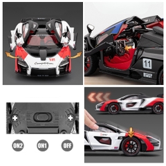 Mô Hình XeMClaren đua trắng tỉ lệ 1:24 Hợp kim có thể mở cửa - bánh sau chạy cót - Dài 19.5cm - rộng 9.3cm - cao 5.3cm - nặng : 400gram - FULL BOX : box màu SKU : oto480b - K69-T3-S6