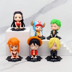 Mô hình OnePiece Bộ 6 onepiece lắc đầu - Cao 11cm - nặng 800gram- Figure OnePiece - No Box -n3-k59-t3-s2
