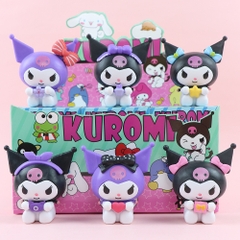 Mô hình kuromi Bộ 6 Melody Gemini Pudding Dog Cinnamon Dog Kuromi Blind Box - cao 7cm - Nặng 400gram - Bọc Túi - Hộp Màu - K32-T1-S3