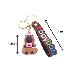 móc khóa capy bara cầm máy ảnh hồng - Dây móc dài : 10cm - Mô Hình Cao : 5.5cm - Nặng : 50gram - No Box : bọc túi OPP N3-K13-T6-S3