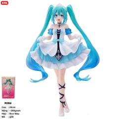 Mô Hình Hatsune Miku váy xanh cầm váy - Cao 20cm - nặng 300gram - Figure Miku - Bọc Túi - Box màu  - K21-T2-S4