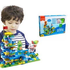 Đồ Chơi Lắp Ghép xây dựng bóng trượt Khủng Long , Bò Sữa  - 222 chi tiết  - Full Box - SKU : LG-960