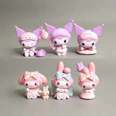 Mô hình kuromi Bộ 6 Melody Kuromi - Blind Box - cao 6-8cm - Nặng 50gram - Bọc Túi - Hộp Màu - N3-K47-T2-S1