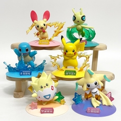 Mô Hình POKEMON Bộ 6 Pokemon có đế bản B - Cao 7-10cm - Nặng 700gram - Pokemon - Hộp Màu -  K9-T1-S8