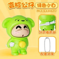 Móc Khoá mô hình shin đầu gấu màu xanh lì - cao : 9cm - figure shin - Hộp Màu sh29