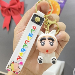móc khóa shin cosplay chó trắng - dây dài 11cm mô hình cao 6cm - nặng : 50gram - no box N3-T3