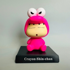 Mô Hình Shin cosplay ếch hồng lắc đầu - cao 13cm - ngang 9cm - dọc 7cm - nặng 200gram + Hộp Màu N1-K25-T4-S3