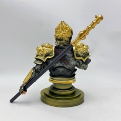 Mô Hình bán thân tôn ngộ không vàng đồng - Cao 17.5cm - nặng 400gram - Phụ kiện : đế + gậy -  Figure Wukong -  Bọc túi OPP - No Box N1-ST10