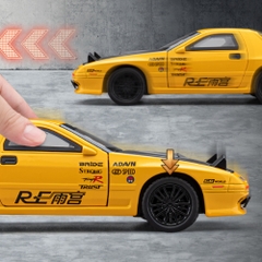 Mô Hình Xe Mazda RX-7 Màu Vàng , tỉ lệ 1:32 Hợp kim có thể mở cửa - bánh sau chạy cót - Dài 16cm - rộng 6.3cm - cao 4.7cm - FULL BOX : box màu SKU : oto554a - ( VAT : 003-01-130)- K51-T3-S1