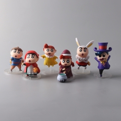 Mô Hình bộ 6 Shin bút chì - Cao 7-9cm - nặng 300gram - Figure Cậu Bé Bút Chì - bọc túi OPP - Hộp Màu - Hm37 N3-K37-T2-S1