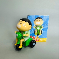 mô hình shin lái xe áo xanh dây cót - cao : 10.5cm - figure shin - hộp màu
