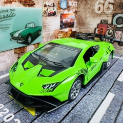 Mô Hình Xe lamboghini Xanh Lá tỉ lệ 1:36 Hợp kim có thể mở cửa - bánh sau chạy cót - Dài 12.5cm - rộng 5.5cm - cao 3.5cm - nặng : 300gram - FULL BOX : box màu SKU : oto531b - K52-T1-S2