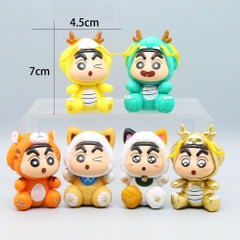 Mô Hình bộ 6 Shin cosplay động vật - Cao 7cm - nặng 300gram - Figure Cậu Bé Bút Chì - bọc túi OPP - Hộp Màu - Hm40 -  N3-K59-T4-S3