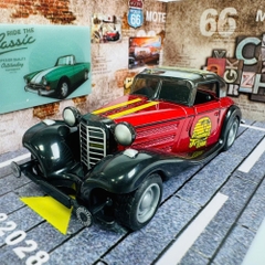 Mô Hình Xe cổ màu đỏ tỉ lệ 1:36 Hợp kim có thể mở cửa - bánh sau chạy cót - Dài 12.5cm - rộng 5.5cm - cao 4cm - nặng : 300gram - FULL BOX : box màu SKU : oto528c - K52-T4-S3