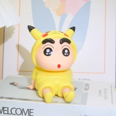 Mô Hình Shin cosplay picachu vàng dáng ngồi ( Kê Điện Thoại ) - Cao 9.5cm - Rộng 10cm - Ngang 8.5cm - nặng : 100gram - SKU : sh850u - ( Vat : H384 ) T4