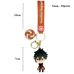 Móc genshin impact zhongli - Dây móc dài : 10cm - Mô Hình Cao : 7cm - Nặng : 50gram - No Box : bọc túi OPP N3-K17-T4-S2