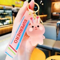 móc khóa thỏ - Dây móc dài : 10cm - Mô Hình Cao : 6cm - Nặng : 50gram - No Box : bọc túi OPP N3-T3