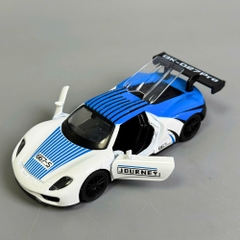 Mô Hình Xe Ferrari đua trắng xanh tỉ lệ 1:36 Hợp kim có thể mở cửa - bánh sau chạy cót - Dài 11cm - rộng 5cm - cao 4cm - nặng : 300gram - FULL BOX : box màu SKU : oto502b - K67-T1-S10