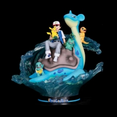 Hàng Cao Cấp -  Mô Hình Pokemon Satoshi cưỡi thú bản cao cấp - Cao : 35cm - Nặng : 2800gram - Figure pokemon - Full Box - N3-T5