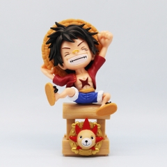 Mô Hình OnePiece luffy Chibi Dáng ngồi - Cao 15.5cm - nặng 130gram - Phụ kiện : đế -  Figure OnePiece -  No box - N1-K46-T1-S2