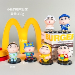 Mô Hình bộ 6 Shin bút chì cosplay - Cao 7.5cm - nặng 300gram - Figure Cậu Bé Bút Chì - bọc túi OPP - hộp màu n3-k32-t4-s3