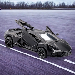 Mô Hình Xe Lamborghini Màu Đen tỉ lệ 1:43 Hợp kim có thể mở cửa - bánh sau chạy cót - Dài 10.5cm  - rộng 4.5cm - cao 2.6cm - FULL BOX : box màu SKU : oto552c - (VAT: 003-01-35) - K54-T2-S9