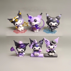 Mô hình kuromi bộ 6 kuromi - cao 7-8cm - Nặng 300gram - Bọc Túi - Full box - Có hộp mù n3-k32-t2-s1