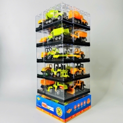 Xe Xây Dựng 1:64 siêu đẹp có bán ngẫu nhiên và theo lốc 24 xe - Xe Hợp Kim Xây Dựng -  Cao 33cm Ngang 14cm - Hộp Nhựa Trong