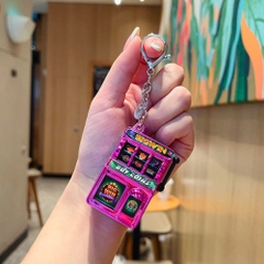 Móc Khóa Máy Quay Thưởng hồng đậm big win . Dài 11cm , Rộng 3.5cm - Nặng 50gram - SKU : moc284a