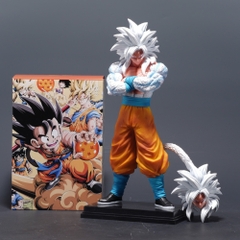 Mô Hình Songoku SSJ4 Tóc Trắng dáng đứng khoanh tay + đầu thay thế - Cao 31.5cm - Nặng 950gram - Box màu - Figure anime Dragon ball - K29-T1-S9