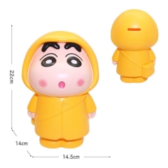 Hàng Rỗng Nhẹ - Mô Hình Shin áo mưa vàng dáng đứng - Cao : 22cm - Nặng 300gram - No Box