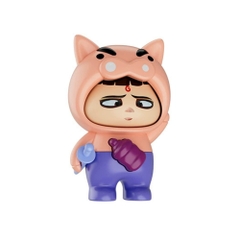 Móc Khoá mô hình Natra hiệp sĩ lợn nâu lì - cao : 9cm - figure shin - No Box
