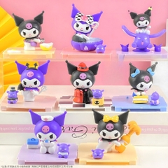 Mô hình kuromi bộ 8 kuromi - cao 6cm - Nặng 500gram - Bọc Túi - Hộp Màu  - K24-T2-S6