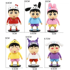 Mô Hình bộ 6 Shin bút chì cosplay - Cao 8-10cm - nặng 300gram - Figure Cậu Bé Bút Chì - bọc túi OPP - hộp màu  - HM131 N3-K35-T3-S1