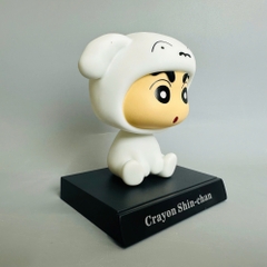 Mô Hình Shin cosplay chó trắng lắc đầu - cao 13cm - ngang 9cm - dọc 7cm - nặng 200gram + Hộp Màu K71-T3-S4