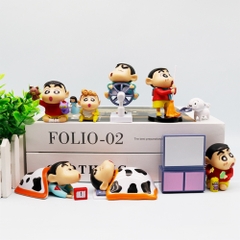 Mô Hình bộ 6 Shin bút chì cosplay - Cao 5.6-8cm - nặng 300gram - Figure Cậu Bé Bút Chì - bọc túi OPP - hộp màu - K24-T1-S6