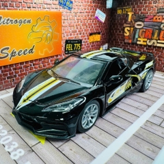 Mô Hình Xe ferari đen họa tiết tỉ lệ 1:36 Hợp kim có thể mở cửa - bánh sau chạy cót - Dài 12.5cm - rộng 5.5cm - cao 3.5cm - nặng : 300gram - FULL BOX : box màu SKU : oto530b - K52-T2-S5