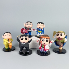 Mô Hình Bộ 6 nhân vật shin bút chì - Cao 6 - 7.5cm - nặng 300gram - Figure Cậu Bé Bút Chì - bọc túi OPP - Hộp Màu - Hm21 - N3-K60-T3-S3